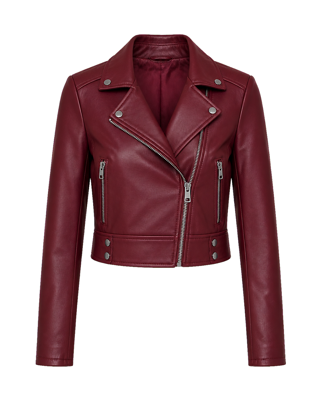 Burgundy Moto Jacket