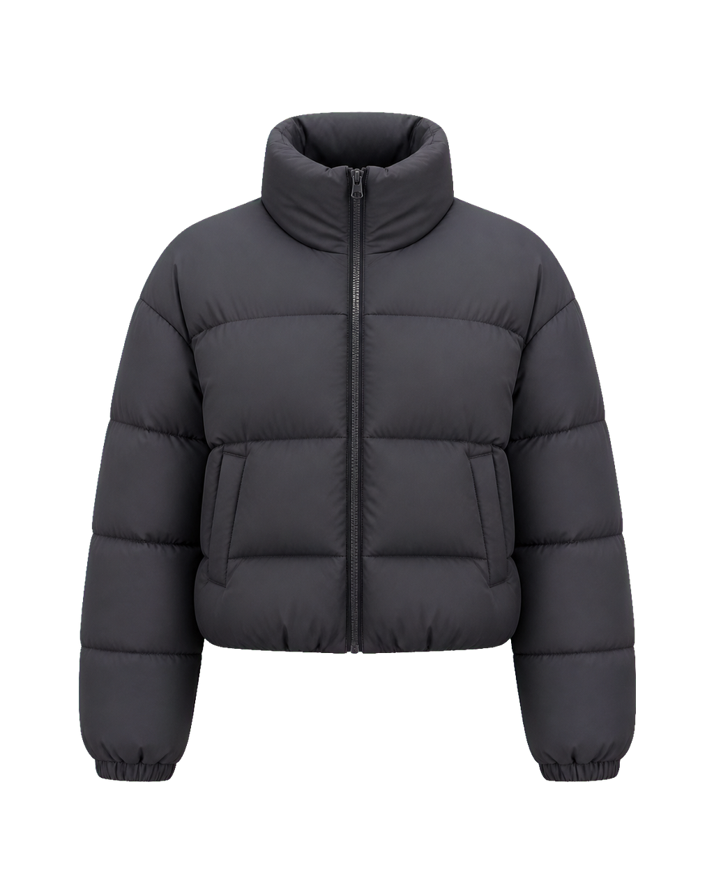 Charcoal Cropped Puffer