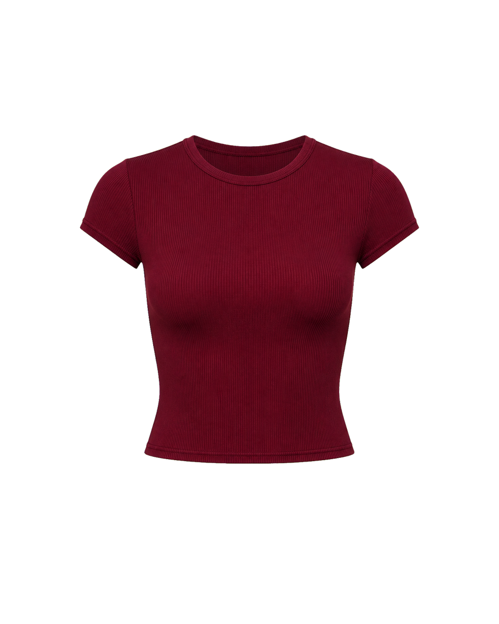 Burgundy Ribbed Baby Tee