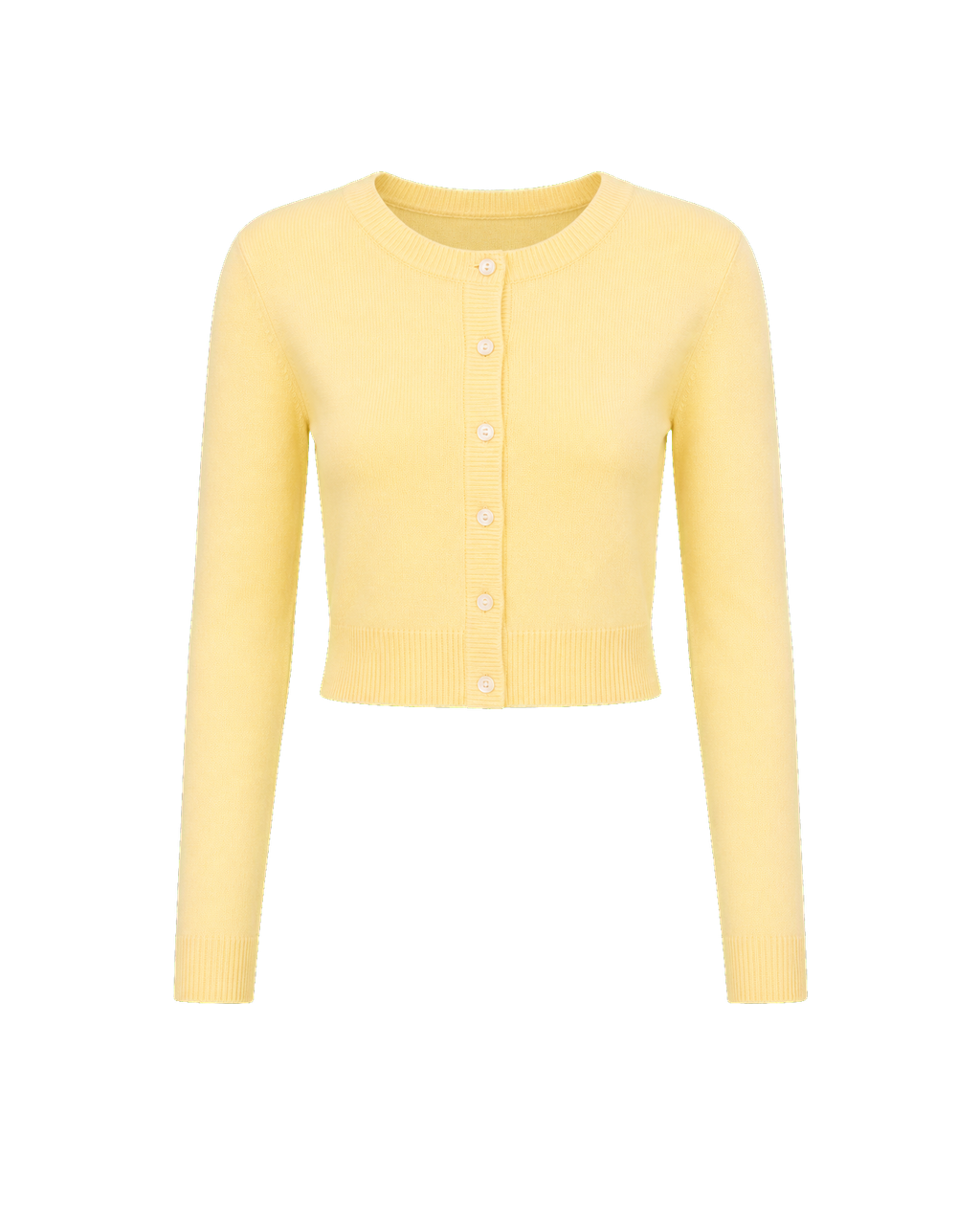 Butter Yellow Cropped Cardigan