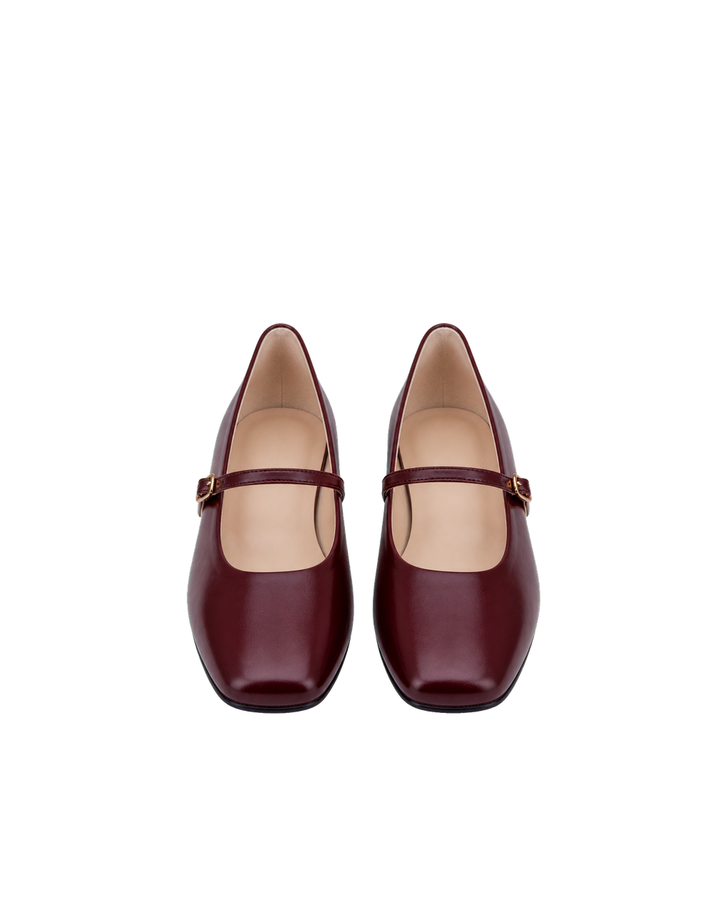 Burgundy Mary Jane Flats